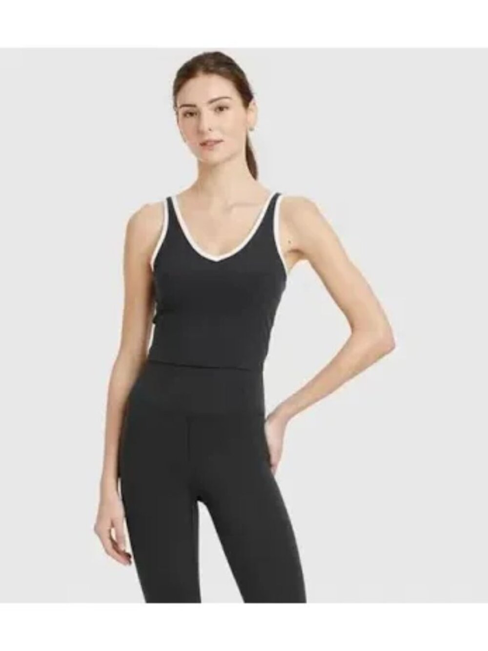 All in Motion size Large Everyday soft Light support Sports Bra Black & White